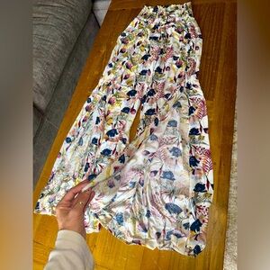 BOHO flowy open leg floral print pants